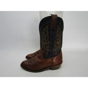 Double H West Gel Ice Mens Size 7 D Brown Black Leather Cowboy Western Boots